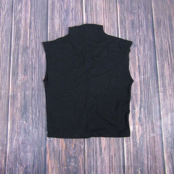 Madewell NEW NWT Womens Medium Black Funnelneck Cropped Muscle Tee T Shirt NO378 - Picture 3 of 7